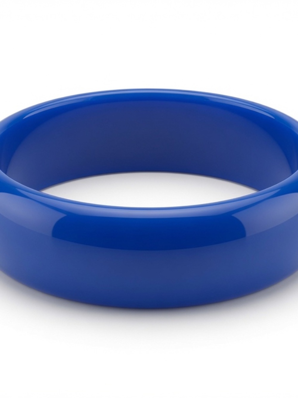 Blue Resin Bangle Bracelet 65mm Glossy Statement Bracelet